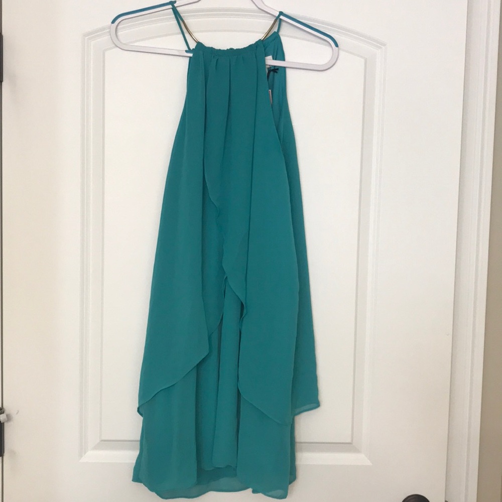 Bisou bisou 16 teal halter dress